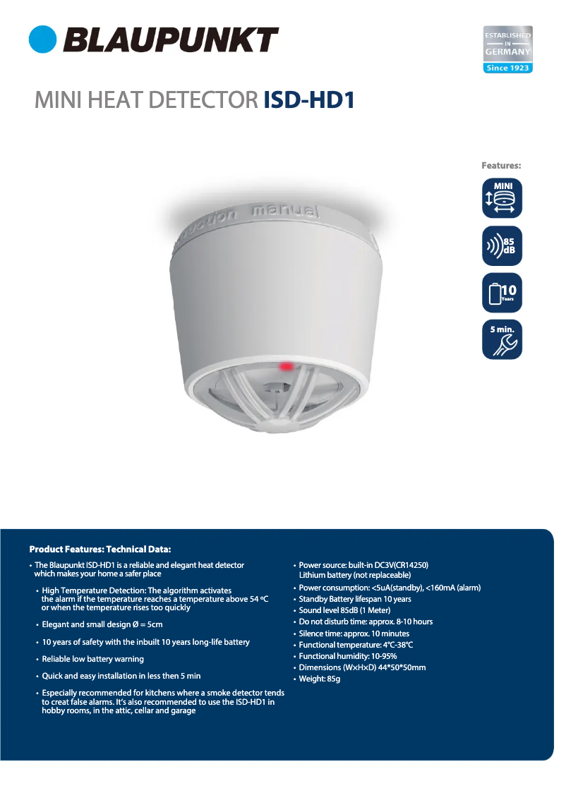 Page n°1 - Manuel utilisateur Blaupunkt Mini ISD-HD1