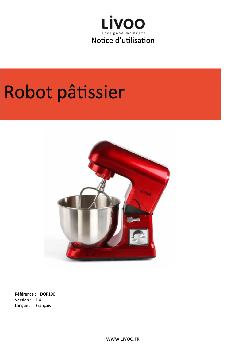 Image de la première page du manuel de l'appareil DOP190