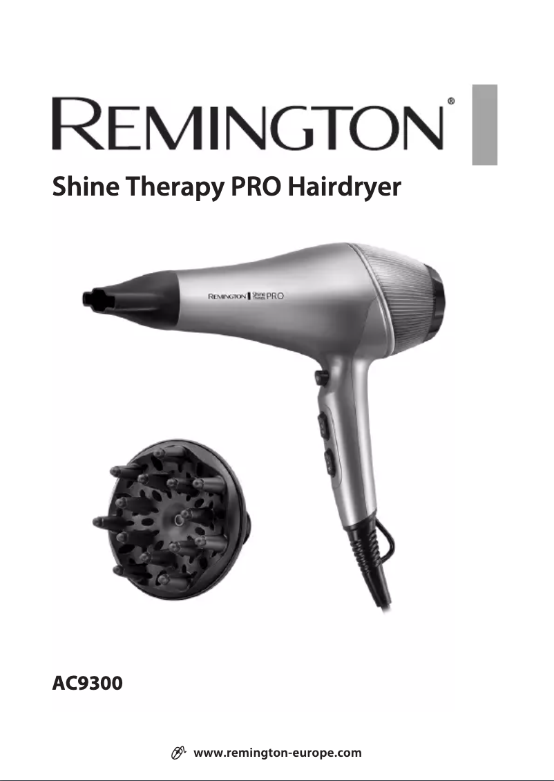 Page n°1 - Manuel utilisateur Remington Shine Therapy Pro AC9300