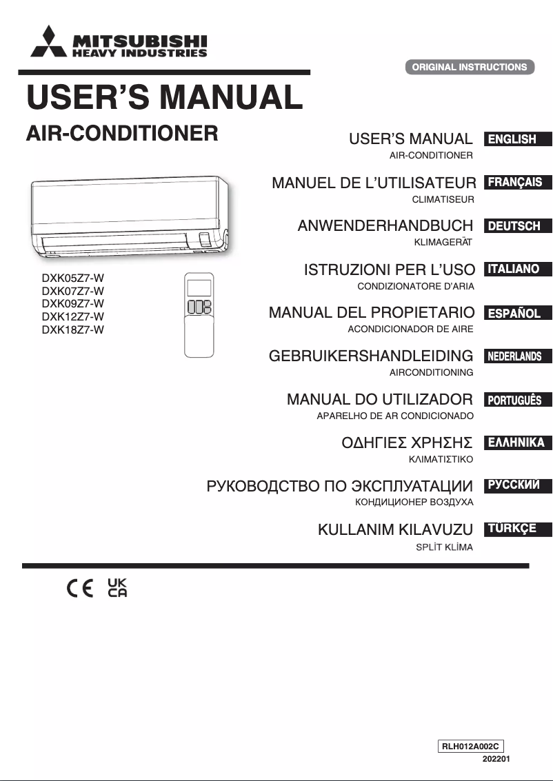Página 1 del manual Manual de usuario Mitsubishi DXK07Z7-W