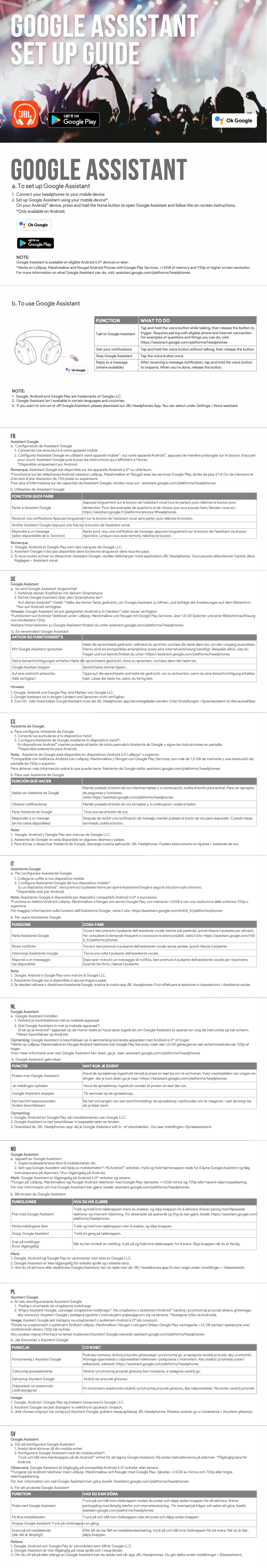 Page 1 de la notice Manuel utilisateur JBL M2