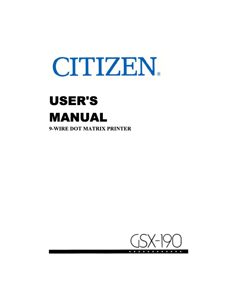Página 1 del manual Manual de usuario Citizen GSX-190