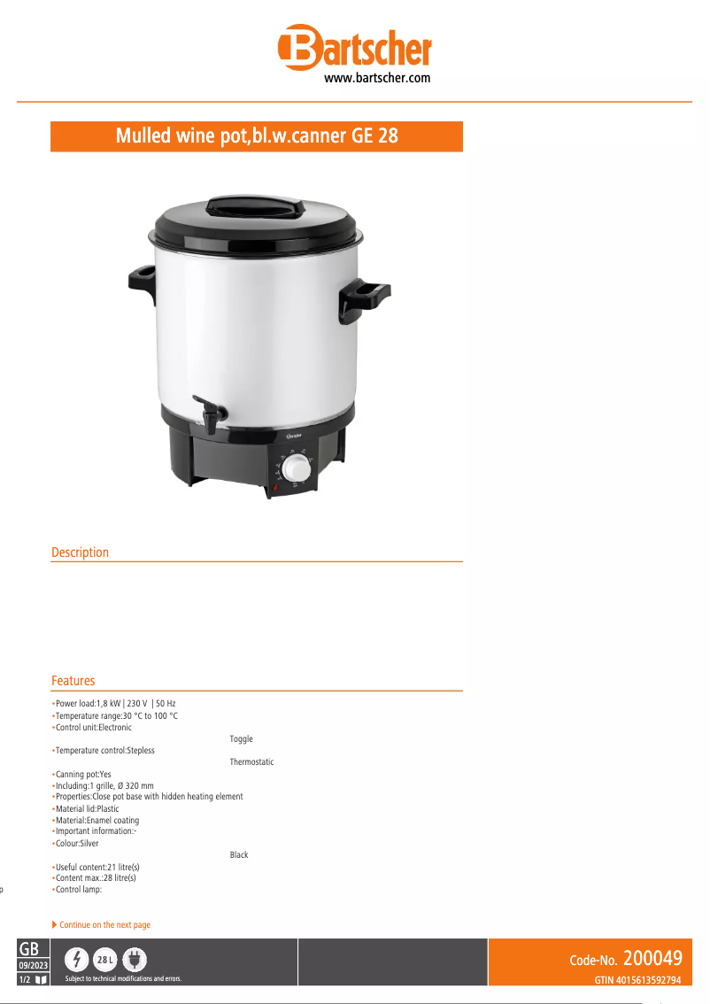 Image de la première page du manuel de l'appareil GE 28