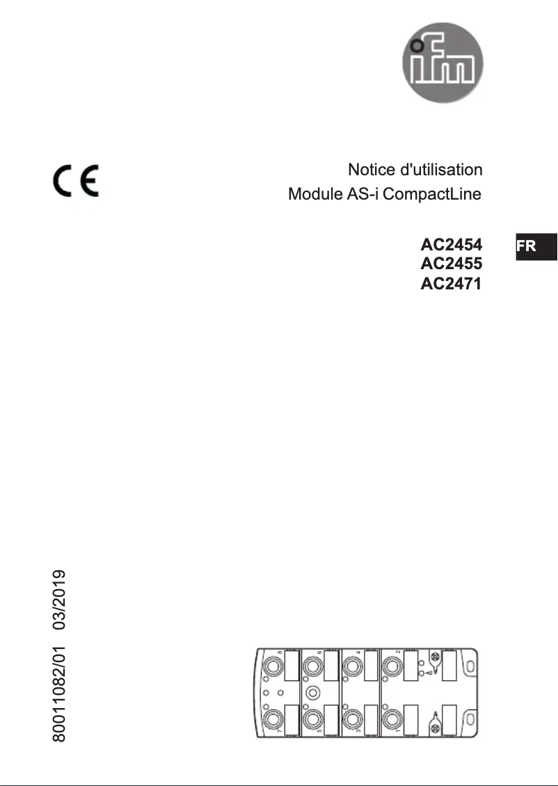 Page 1 de la notice Manuel utilisateur IFM AC2471