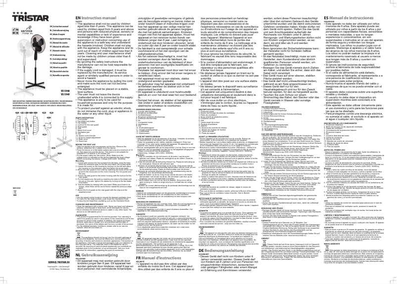 Image de la première page du manuel de l'appareil VE-5949