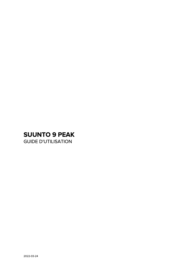 Page n°1 - Manuel utilisateur Suunto 9 Peak