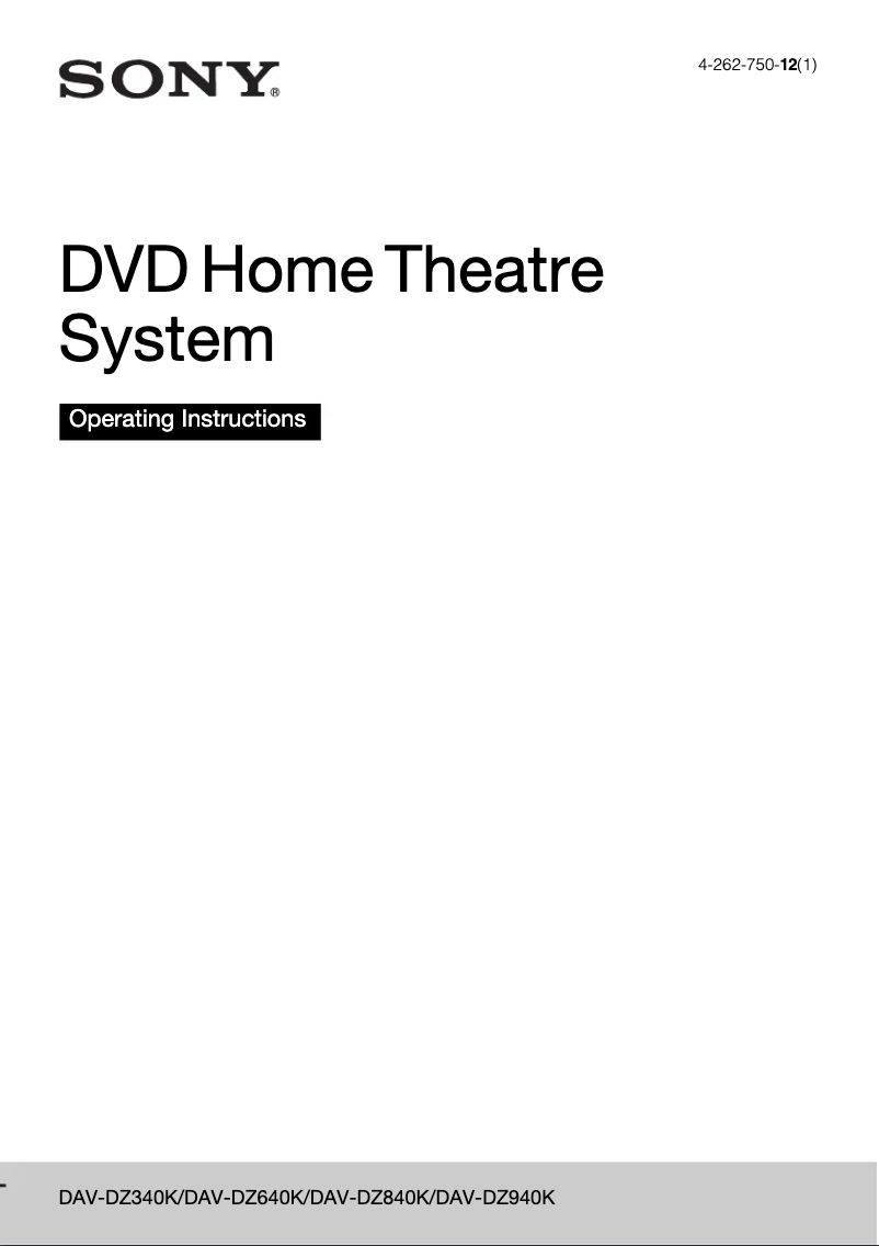 Page 1 de la notice Manuel utilisateur Sony DAV-DZ340M