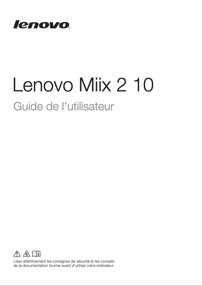 Página 1 del manual Manual de usuario Lenovo Miix 2 10