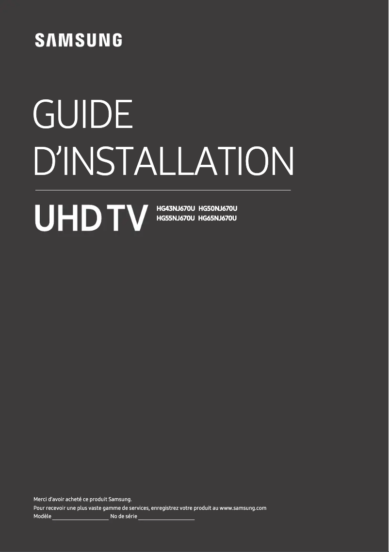 Page 1 de la notice Manuel utilisateur Samsung HG43NJ670UF