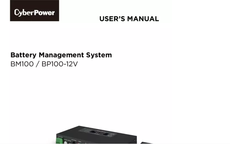 Page n°1 - Manuel utilisateur CyberPower BM100-12V