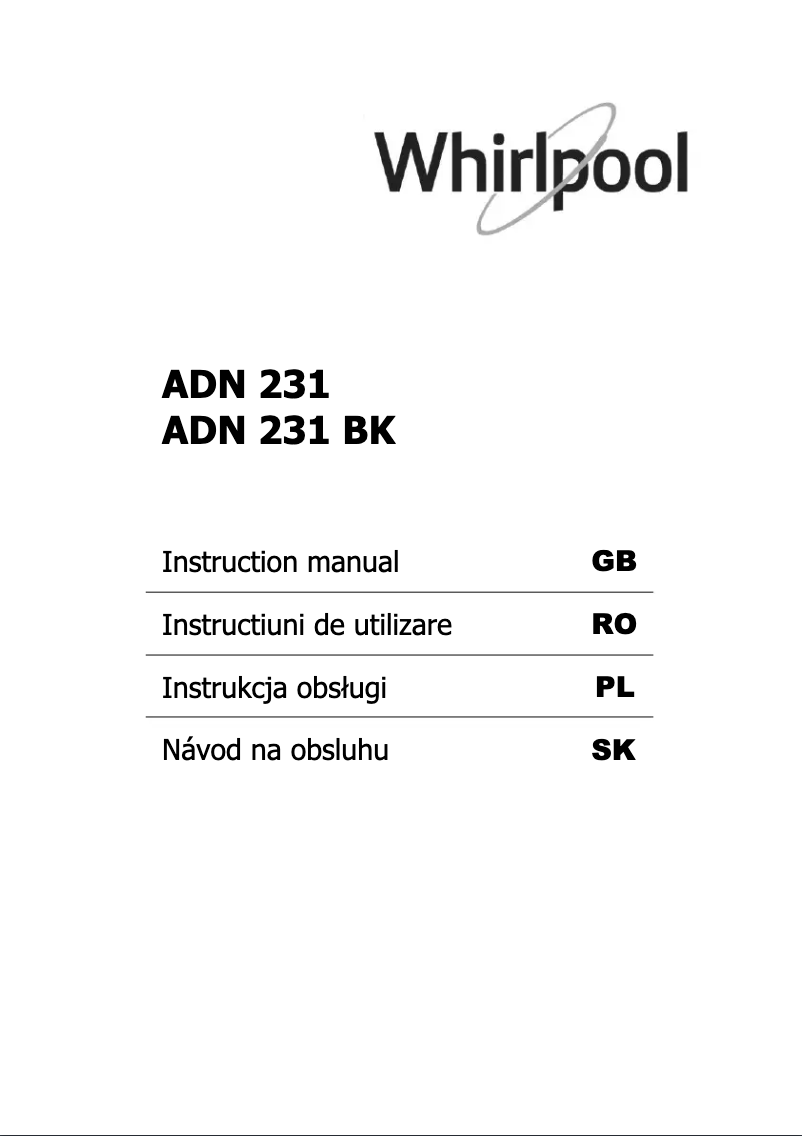 Image de la première page du manuel de l'appareil ADN 231