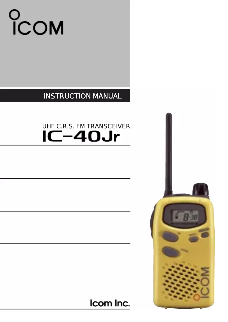 Page n°1 - Manuel utilisateur ICOM IC-40JR