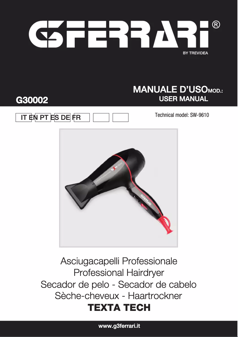 Page n°1 - Manuel utilisateur G3 Ferrari TextaTech G30002