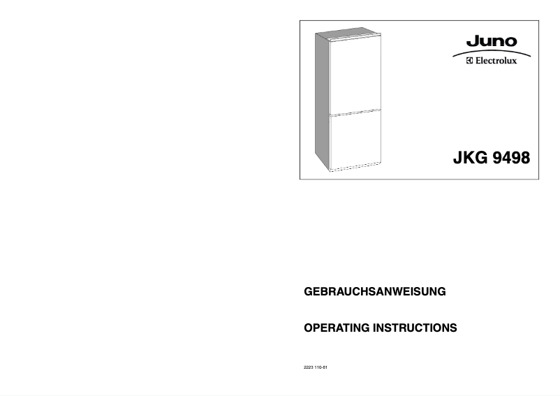Image de la première page du manuel de l'appareil JKG9498