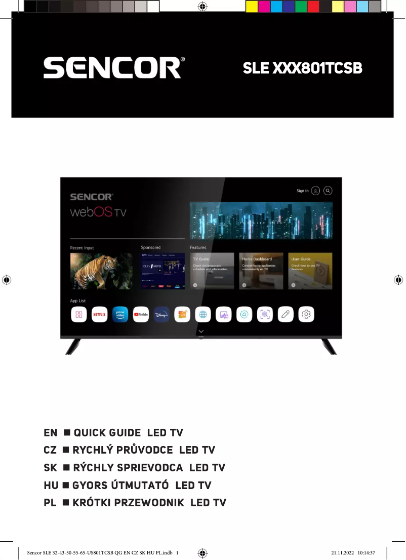 Page n°1 - Manuel utilisateur Sencor SLE 65US801TCSB