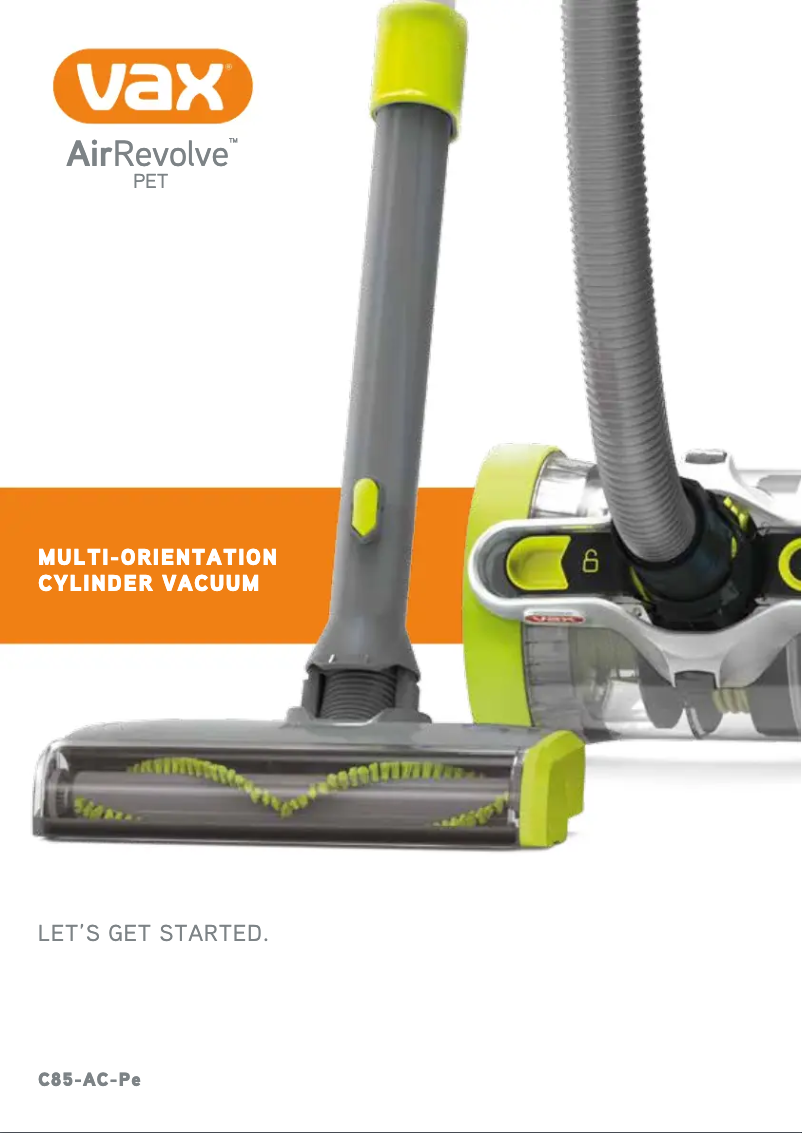 Page n°1 - Manuel utilisateur Vax Air Revolve