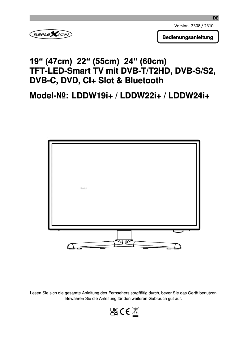 Page 1 de la notice Manuel utilisateur Reflexion LDDW22i+