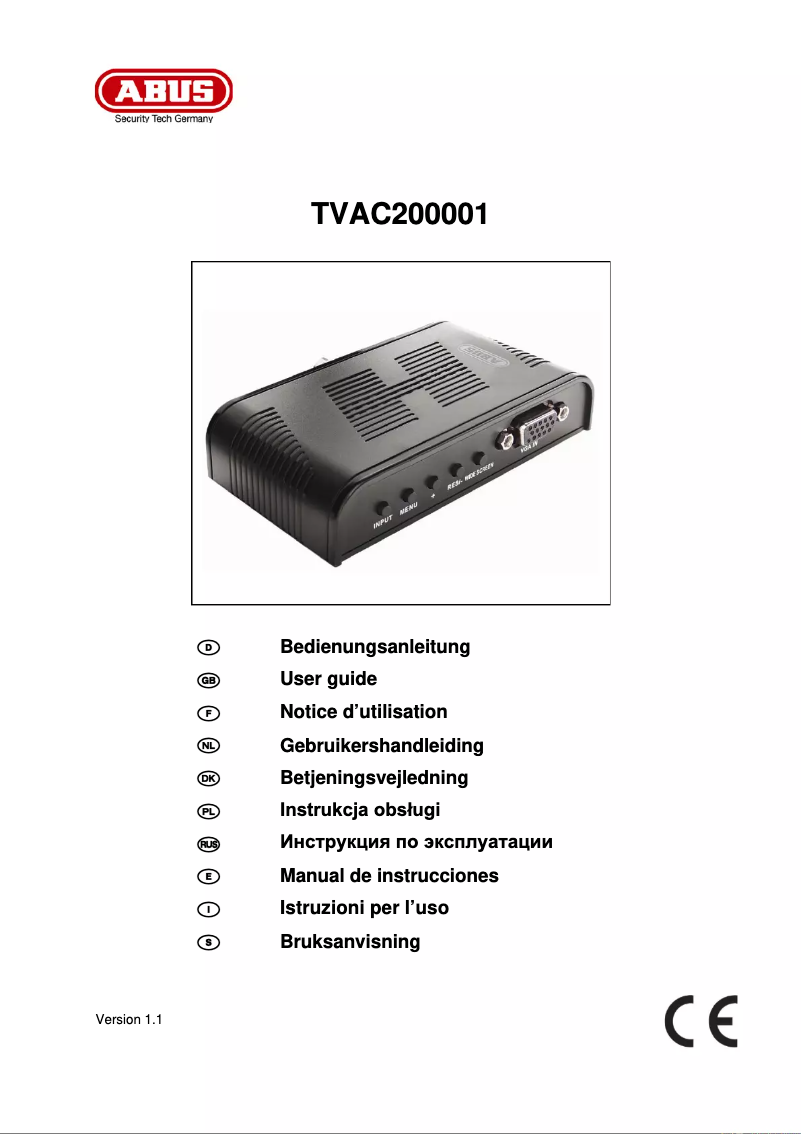 Page n°1 - Manuel utilisateur Abus TVAC20001