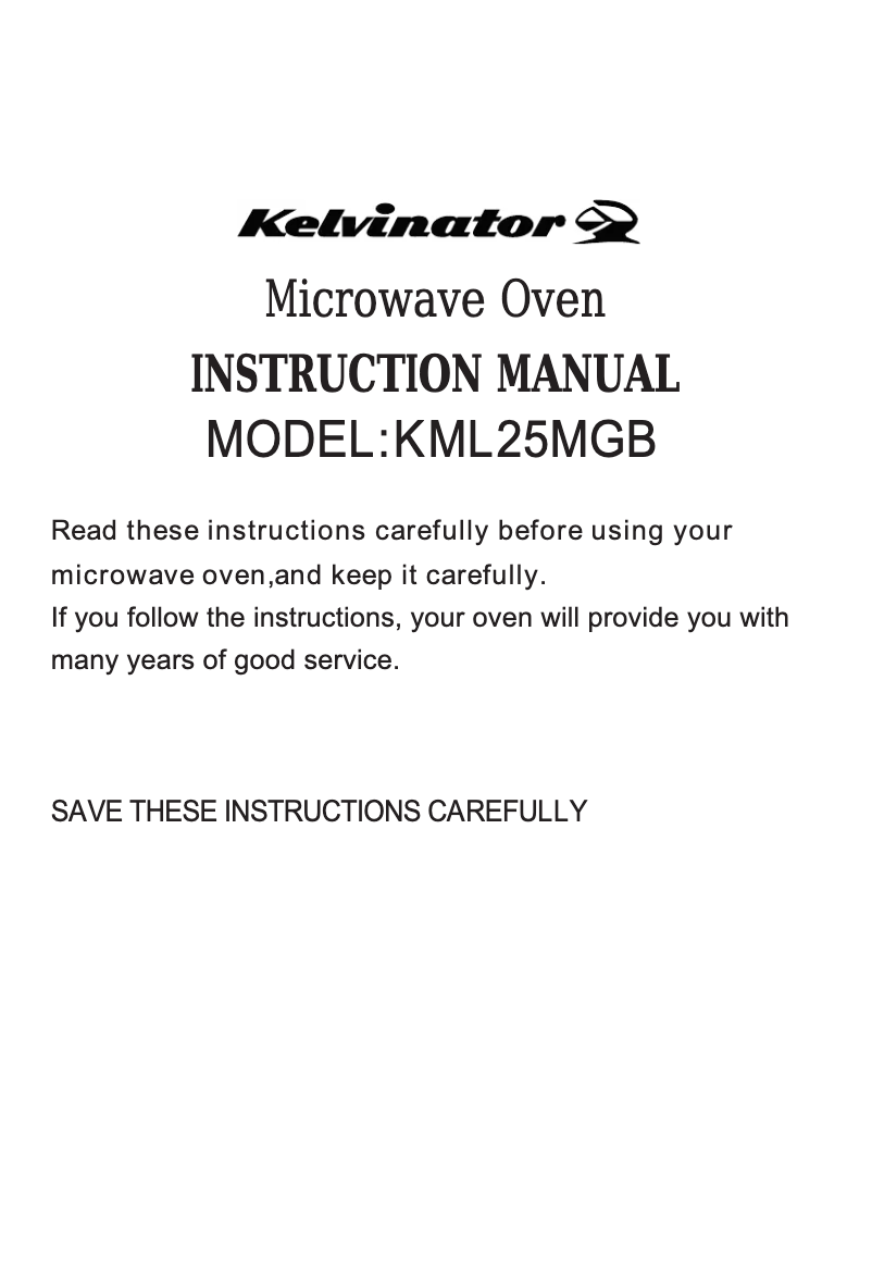 Page 1 de la notice Manuel utilisateur Kelvinator KML25MGB