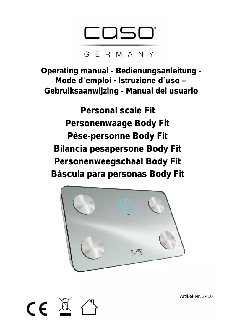 Page n°1 - Manuel utilisateur Caso Body Fit 3410