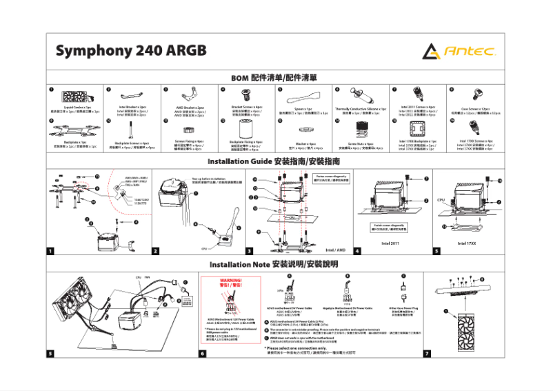Page n°1 - Manuel utilisateur Antec Symphony 360 ARGB