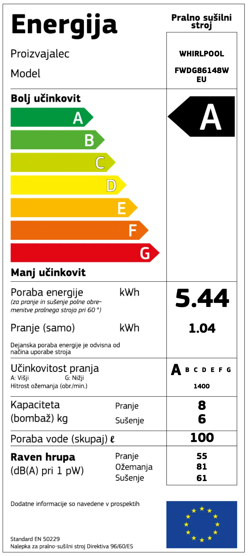 Image de la première page du manuel de l'appareil FWDG86148W EU