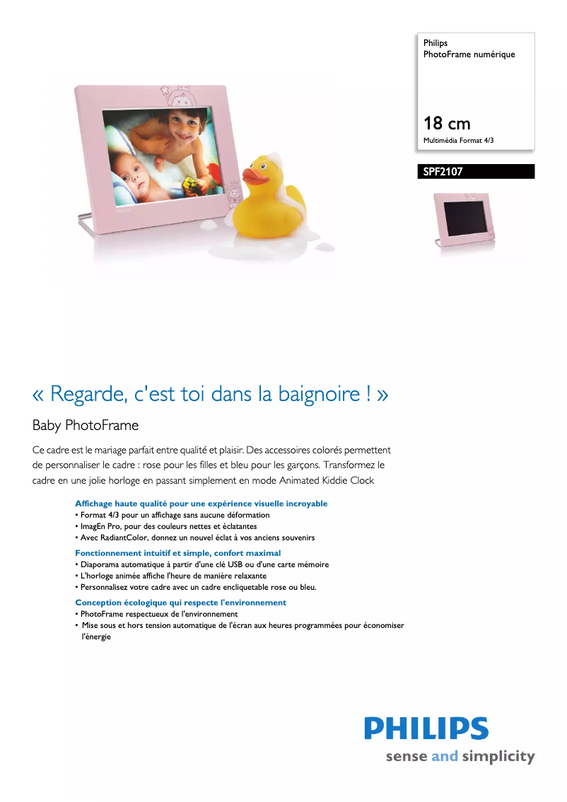 Imagen de la primera página del manual del dispositivo SPF2107