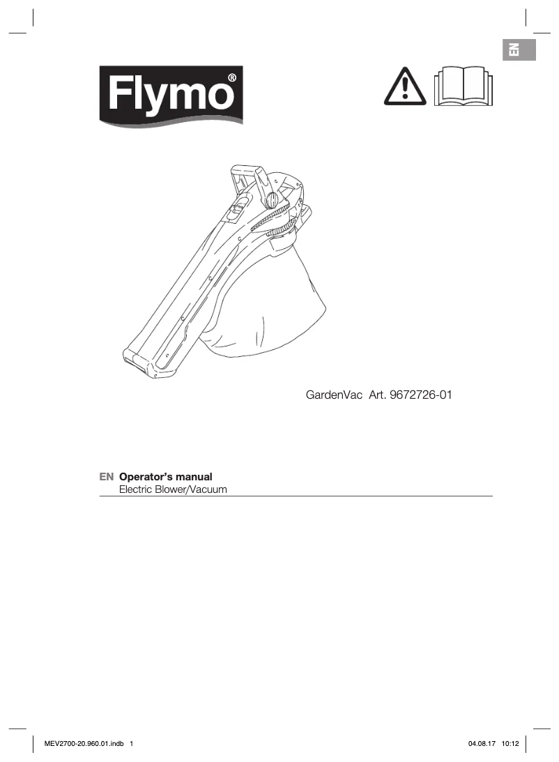 Page n°1 - Manuel utilisateur Flymo Garden Vac 2700