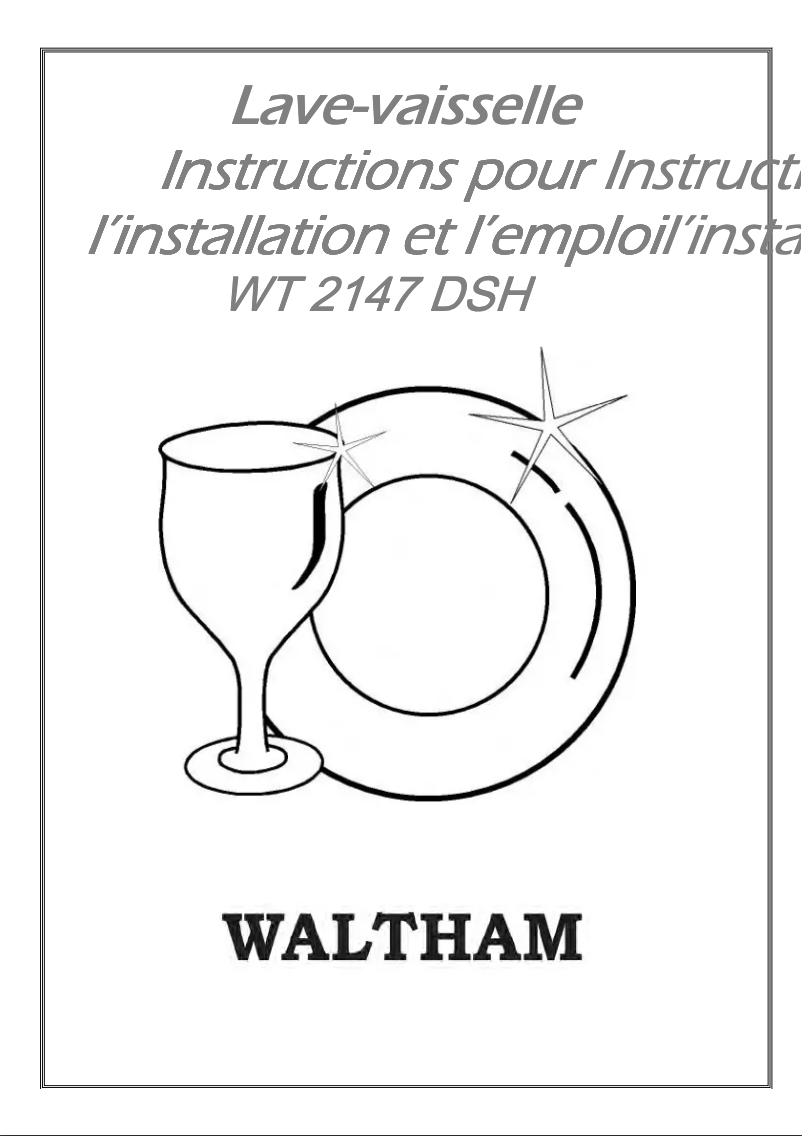 Page n°1 - Manuel utilisateur Waltham WT 2147 DSH