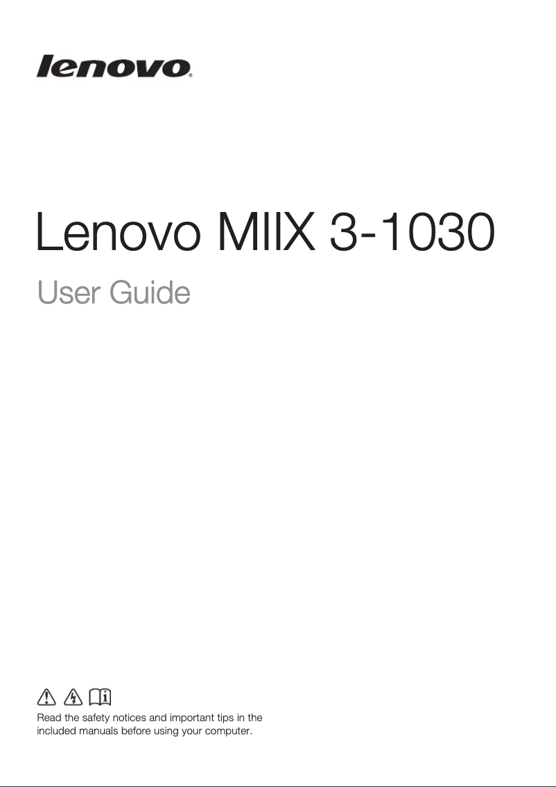 Page n°1 - Manuel utilisateur Lenovo Miix 3