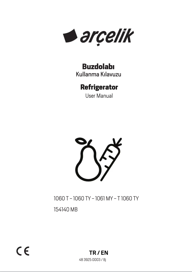 Page n°1 - Manuel utilisateur Arçelik 154140 MB