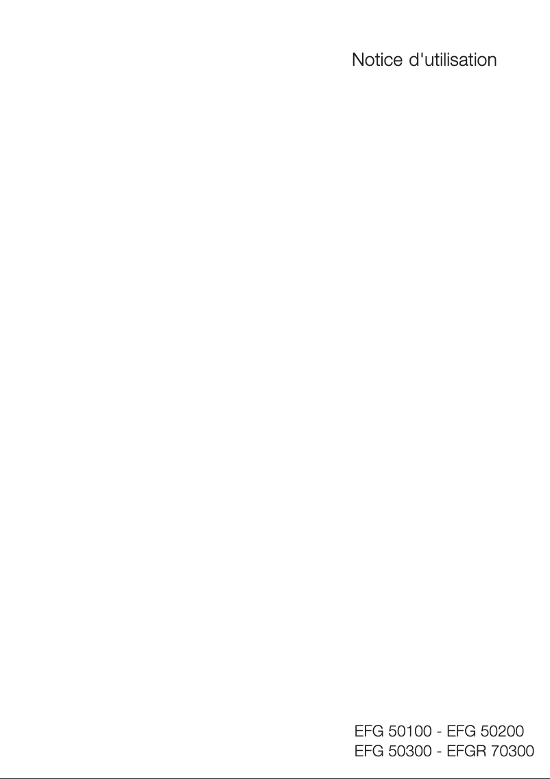 Page 1 de la notice Manuel utilisateur Electrolux EFG50300W