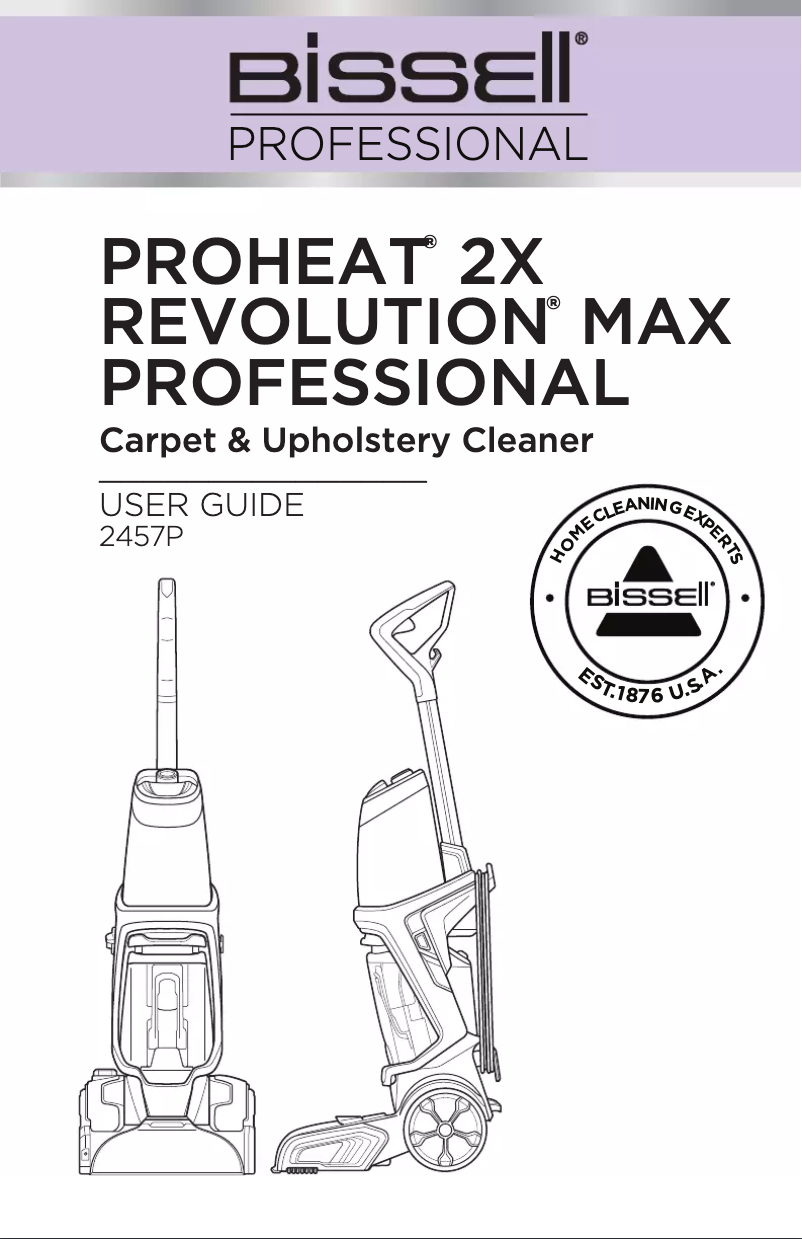 Page n°1 - Manuel utilisateur Bissell ProHeat 2X Revolution Max Professional