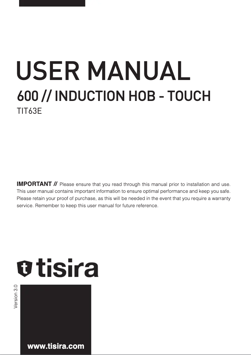 Page 1 de la notice Manuel utilisateur Tisira TIT63E