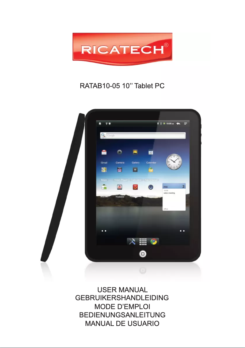 Page 1 de la notice Manuel utilisateur Ricatech RATAB10-05