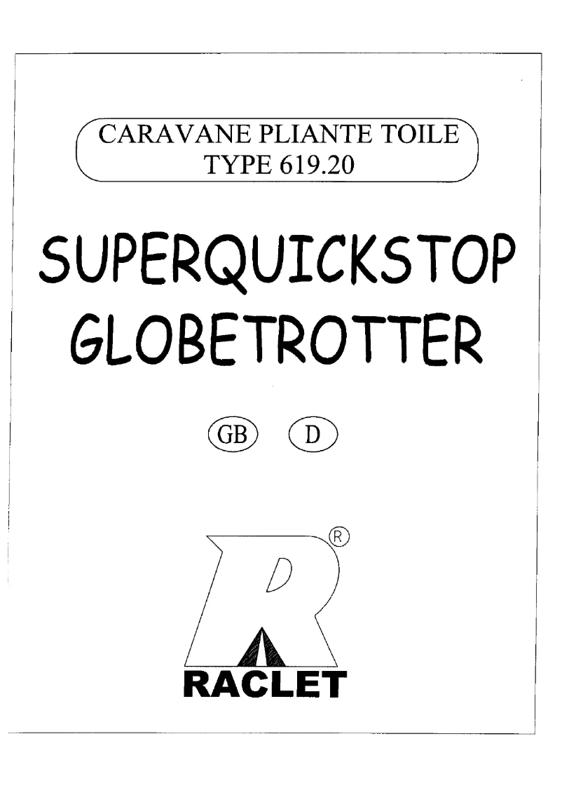 Page 1 de la notice Manuel utilisateur Raclet Super Quickstop