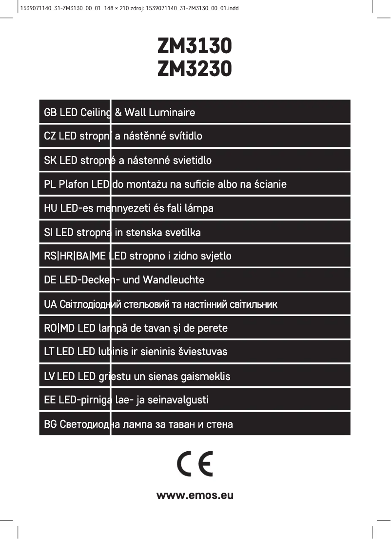 Image de la première page du manuel de l'appareil ZM3130