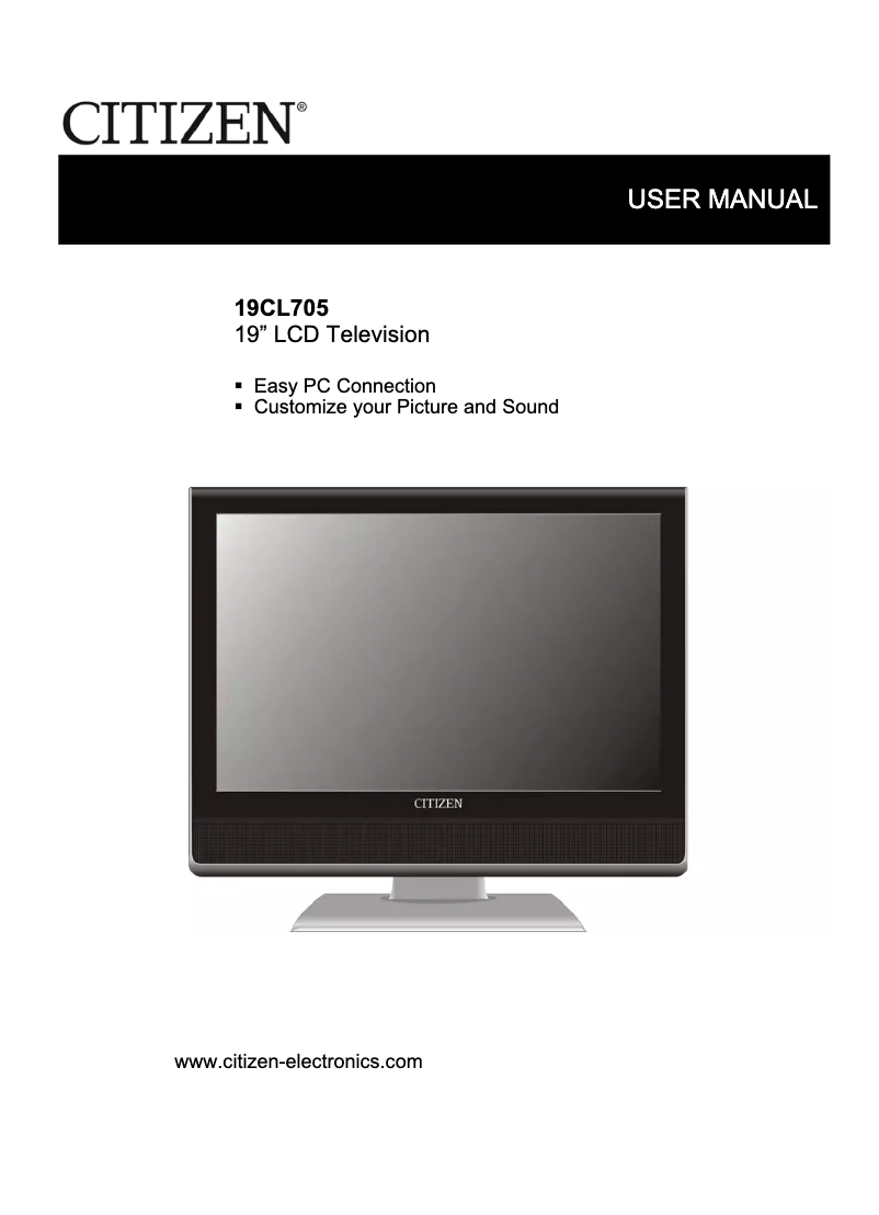 Page 1 de la notice Manuel utilisateur Citizen 19CL705