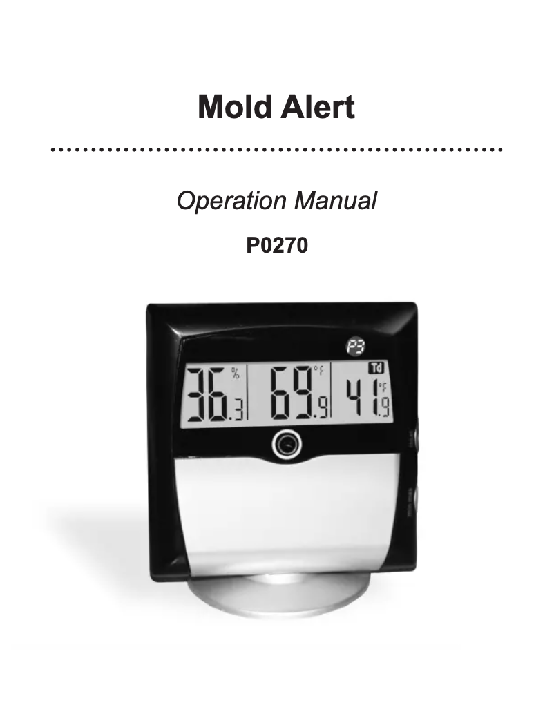Page 1 de la notice Manuel utilisateur P3 International P0270