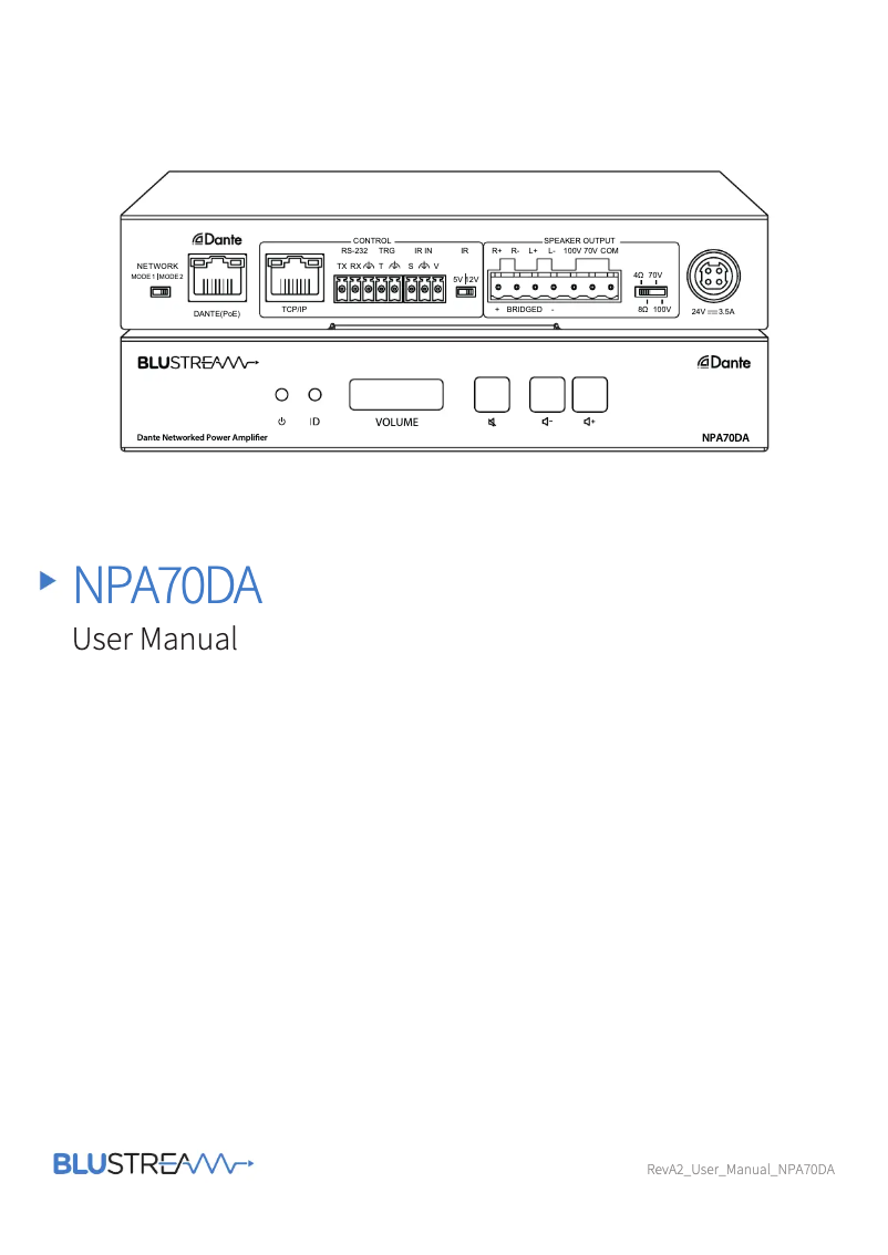 Image de la première page du manuel de l'appareil NPA70DA