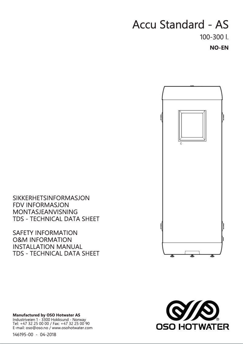 Page 1 de la notice Manuel utilisateur OSO AS 300 l