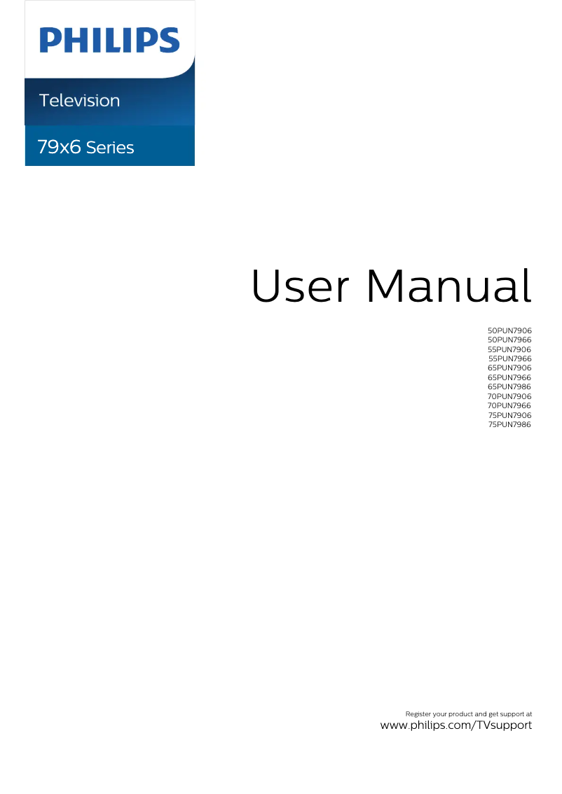 Page 1 of the manual User Manual Philips 70PUN7966