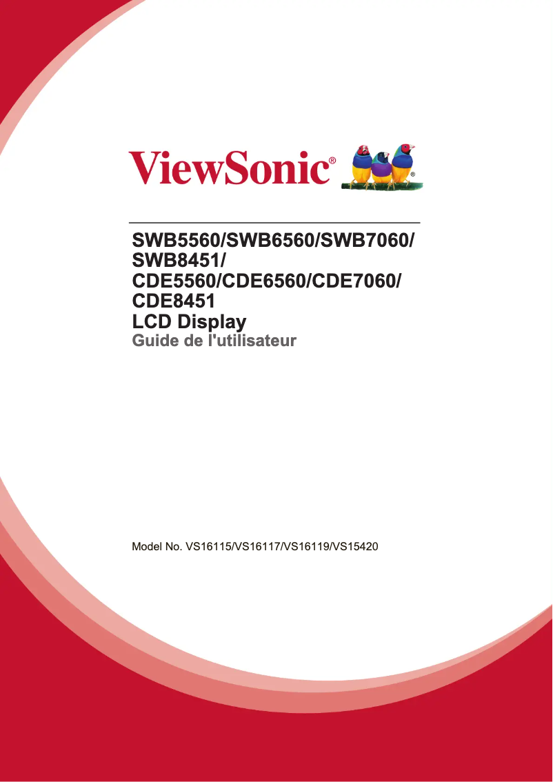 Page n°1 - Manuel utilisateur Viewsonic CDE5560T