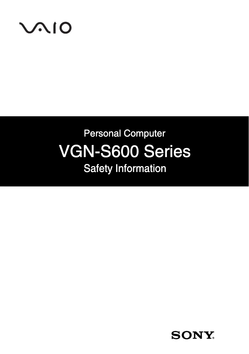Página 1 del manual Instrucciones de seguridad Sony Vaio VGN-S660