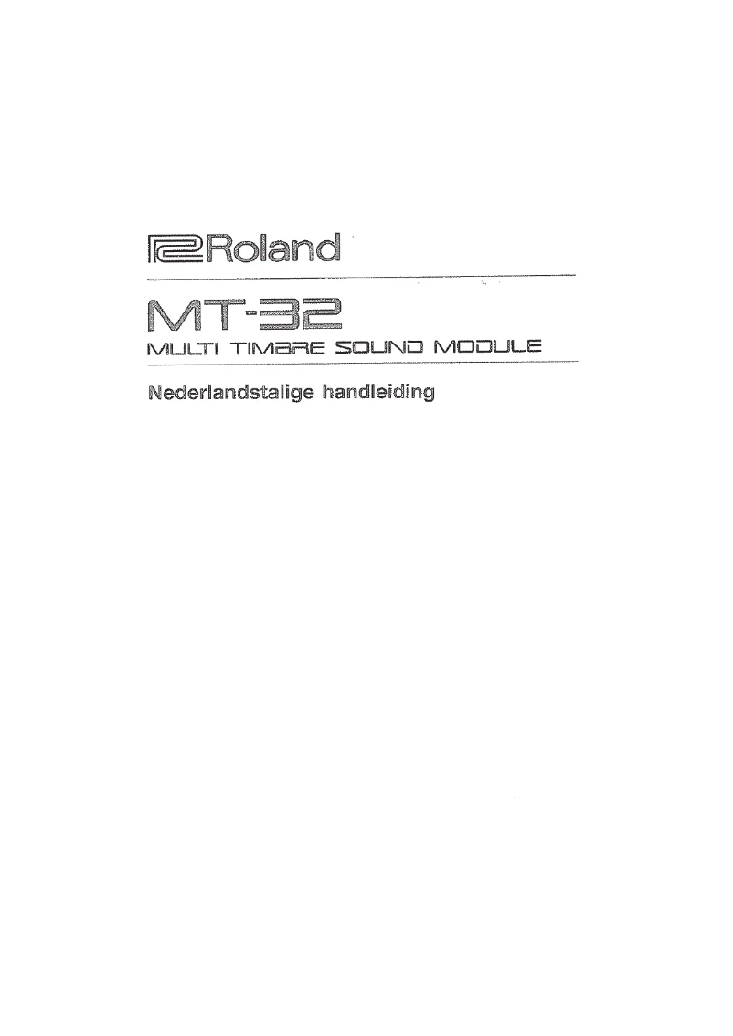 Page 1 de la notice Manuel utilisateur Roland MT 32