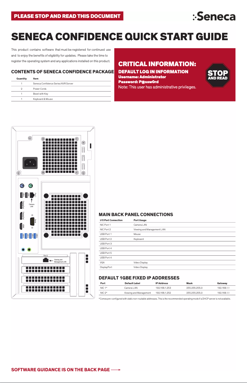 Page 1 de la notice Manuel utilisateur Seneca Confidence SQ100