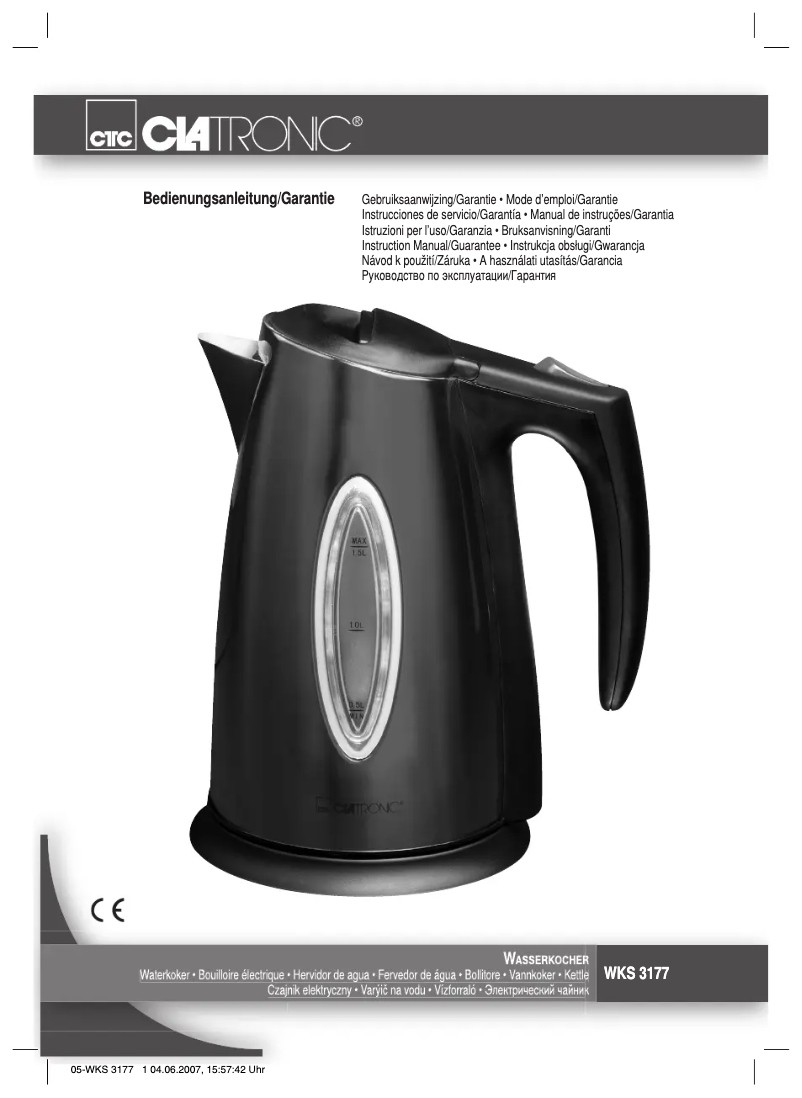 Image de la première page du manuel de l'appareil WKS 3177