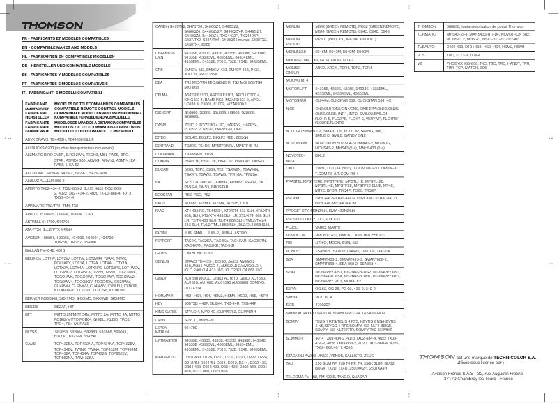 Página 1 del manual Manual de usuario Thomson 500021