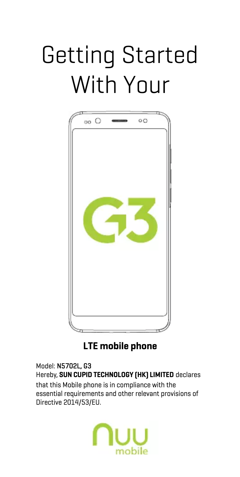 Page 1 de la notice Manuel utilisateur NUU Mobile G3