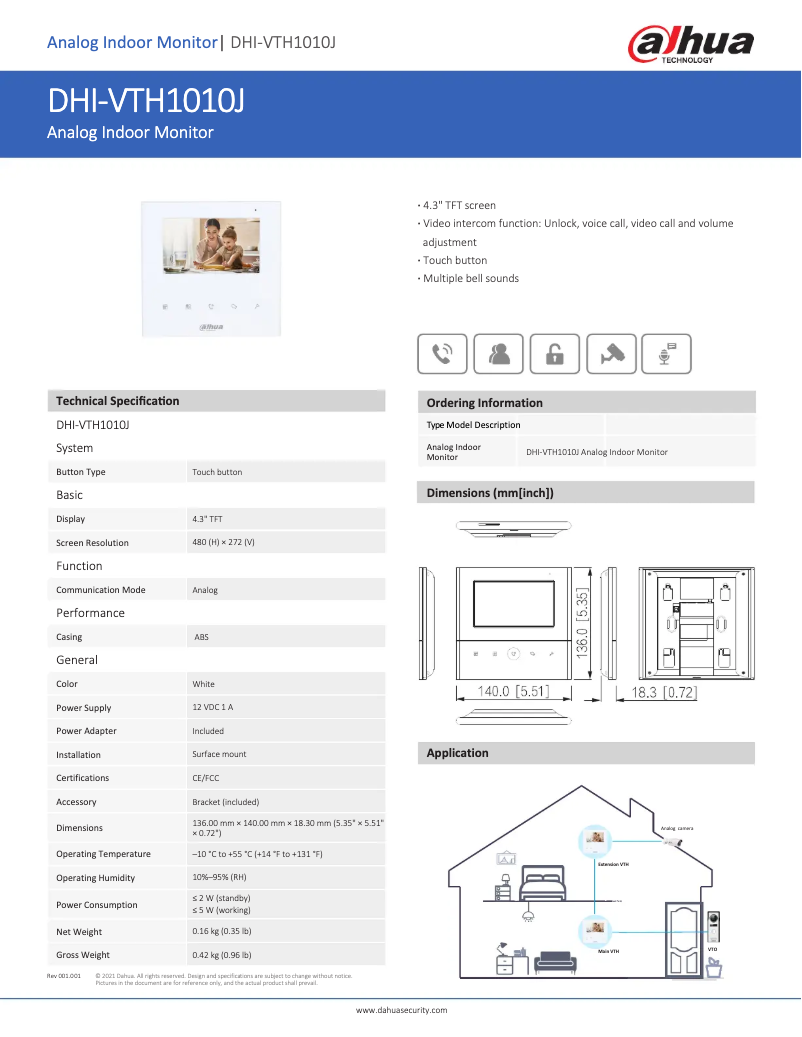 Image de la première page du manuel de l'appareil VTH1010J